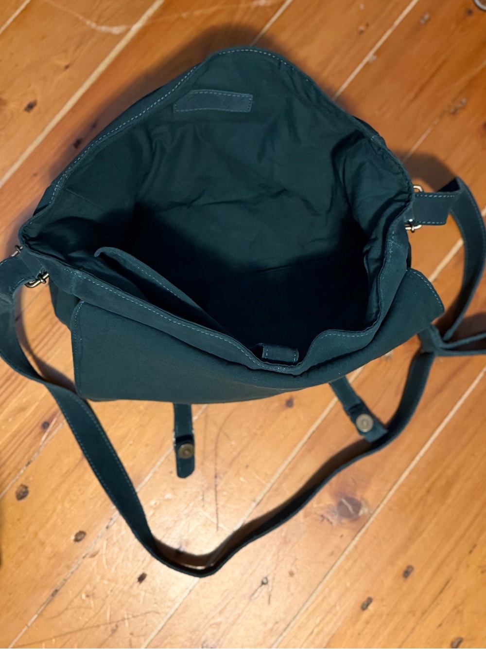 Free People Bennet Suede Messenger Bag Deep Forest Green - Picture 5 of 7